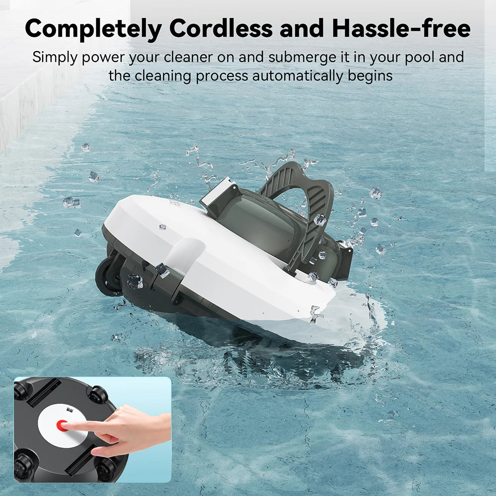 Redkey S100 Robotic Swimming Pool Cleaner IPX8 Waterproof 130-min Pool Vacuum Cleaner Self-Parking Pool Cleaner Pet-friendly