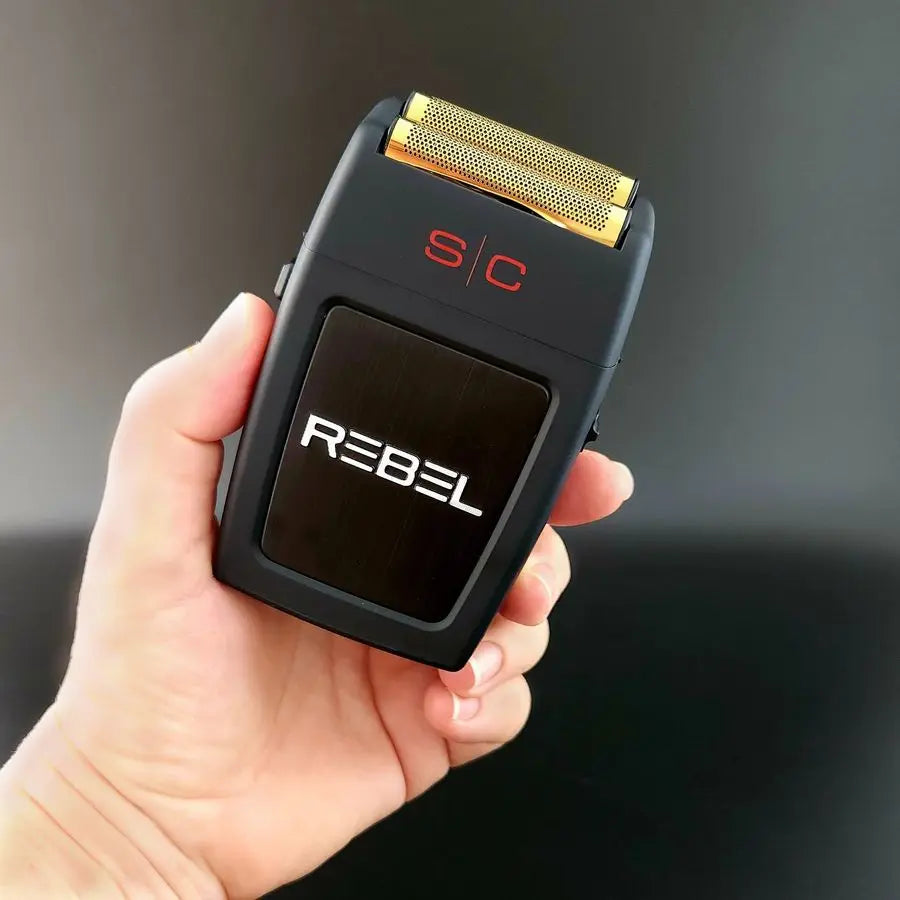Rebel Professional Cordless Double Foil Shaver Super Torque Motor, USBC Rechargeable Electric Mens Foil Shaver, Close Shave, Bar