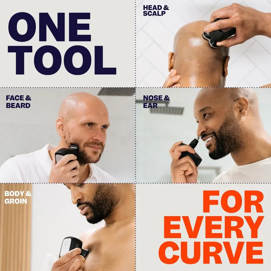 FlexSeries Pro Electric Head amp Body Shaver Mens Cordless Rechargeable Wet Dry Skull Bald Head Back amp Groin Waterproof Razor
