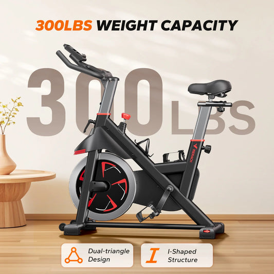 MERACH Exercise Bike S38 Indoor Cycling Magnetic Resistance Exclusive App 300lbs Capacity Comfortable Seat for Home&Weight Loss