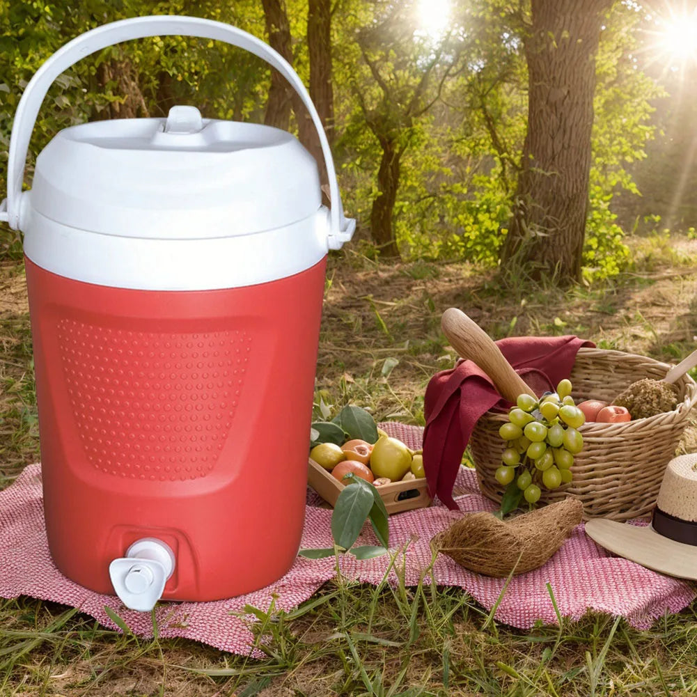 1 Gallon Insulated Water Bottle with Handle Drinks Jug 2 Water Outlet Thermal Water Bottle Large Capacity for Outdoor Travel