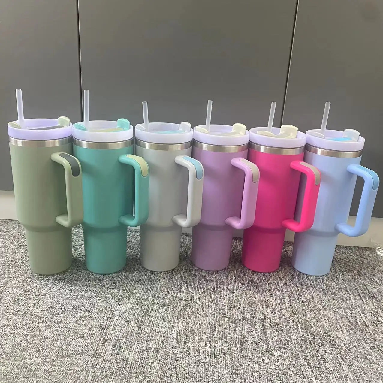 6pack US Warehouse NEW 40oz  Stainless Steel  Double Wall Keep Cold For A Long Time With Handle  Wholesale Bluk Tumbler