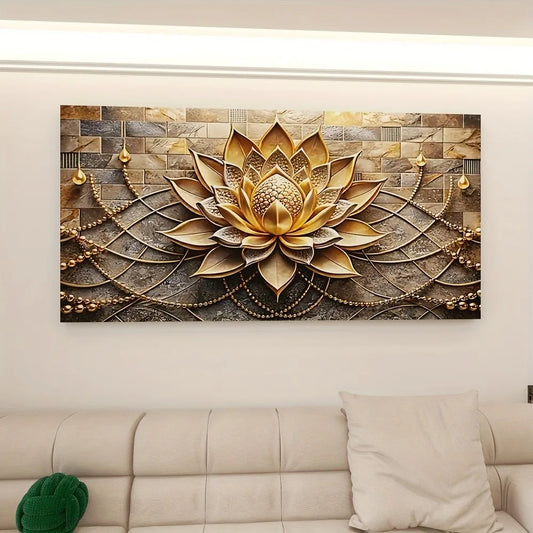 Modern abstract black gold floral canvas art, suitable for interior decoration posters, 1.5 inches thick pine solid wood