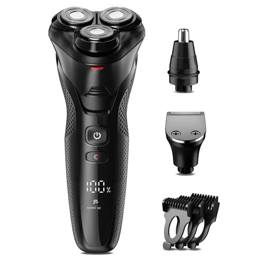 Electric Razor for Men 3in1 Shaver for Beard Nose Sideburns IPX7 Waterproof Travel Kit