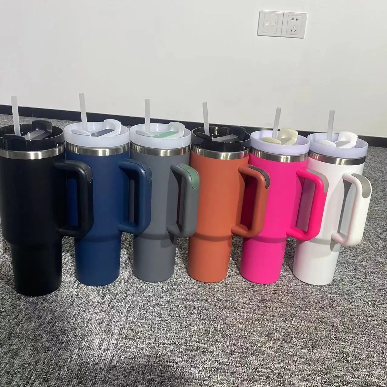 6pack US Warehouse NEW 40oz  Stainless Steel  Double Wall Keep Cold For A Long Time With Handle  Wholesale Bluk Tumbler