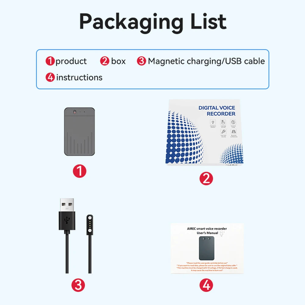 AI Voice Recorder Transcribe & Summarization with ChatGPT AI Notetaking Device Sound Recorder for Lecture Meeting Call Interview