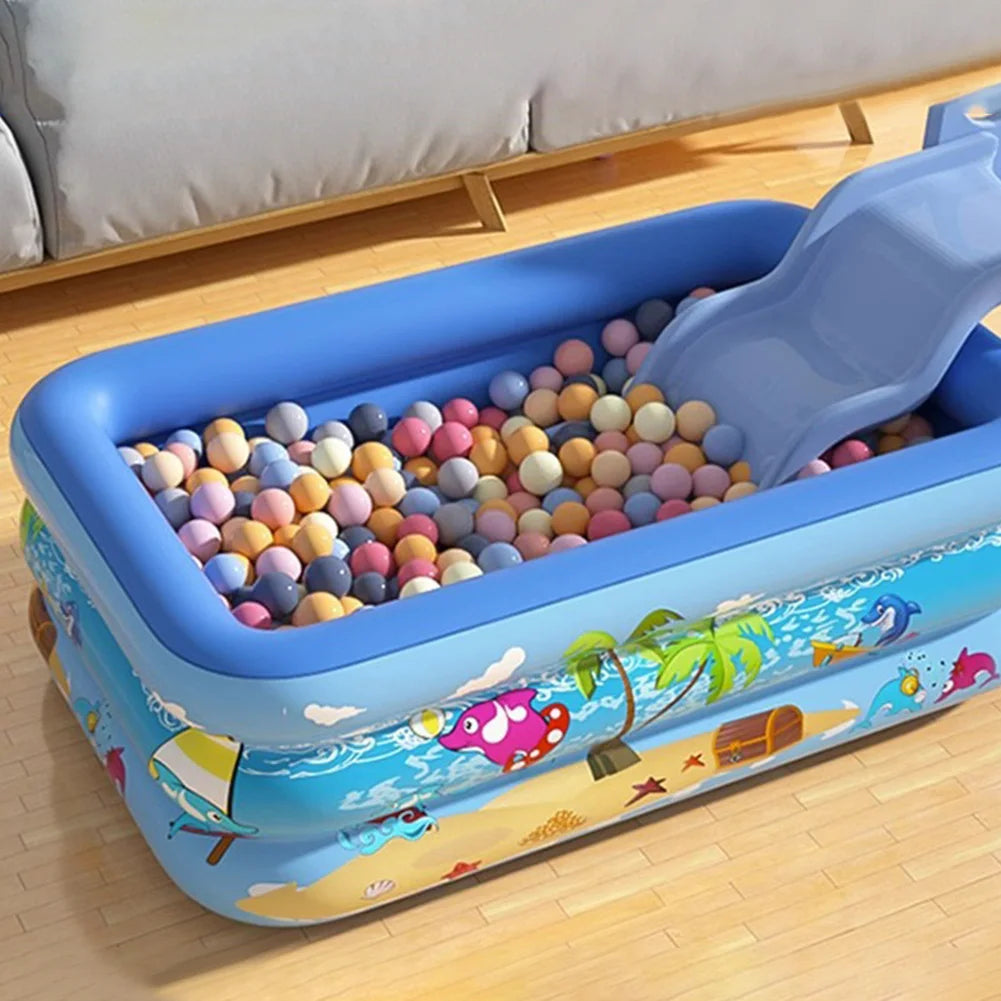 Inflatable Swimming Pool Cartoon Pattern Framed Swimming Pool Baby Bath Bathtub for Summer Outdoor Indoor