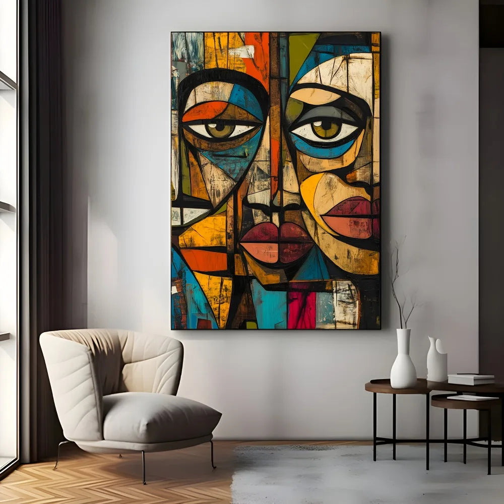 A frameless modern African abstract art canvas print, size, modern mural poster suitable for interior decoration, frameless