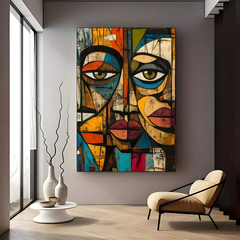 A frameless modern African abstract art canvas print, size, modern mural poster suitable for interior decoration, frameless