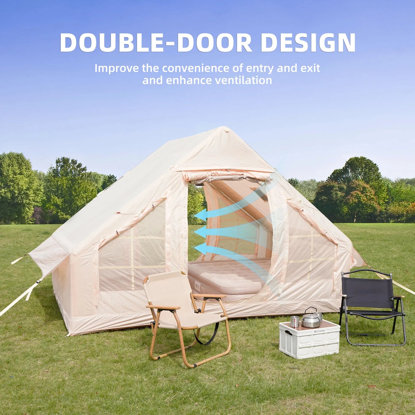 Inflatable Tents For Camping, Easy Setup Family Tent, Glamping Tents, Haven Tent, Equipped With Storage Bag, Luxury Cabin Tent