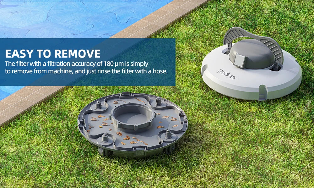 Redkey S100 Robotic Swimming Pool Cleaner IPX8 Waterproof 130-min Pool Vacuum Cleaner Self-Parking Pool Cleaner Pet-friendly