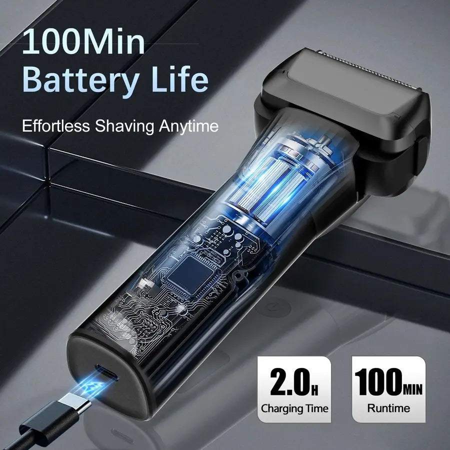 Razor for Men, 2Speed 5Blade Electric Shavers for Men Face Cordless Rechargeable, Mens Foil Shaver Shaving Machine Wet Dry Mens
