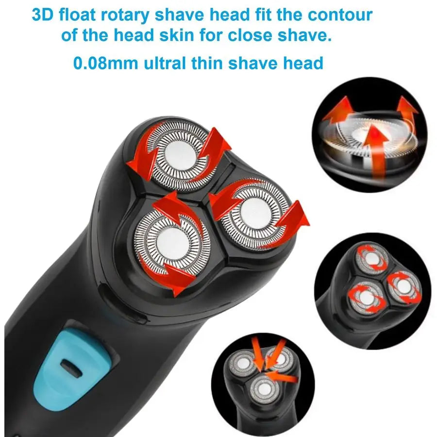 Electric Shaver for Men.Professional Head Shaver for Bald Man.3D Float Razor for Close Shave Machine.Face Stubble Bold Heavy Bea