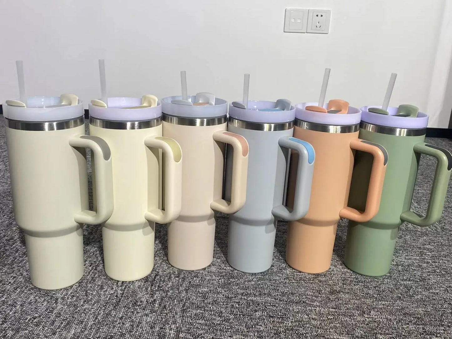 6pack US Warehouse NEW 40oz  Stainless Steel  Double Wall Keep Cold For A Long Time With Handle  Wholesale Bluk Tumbler