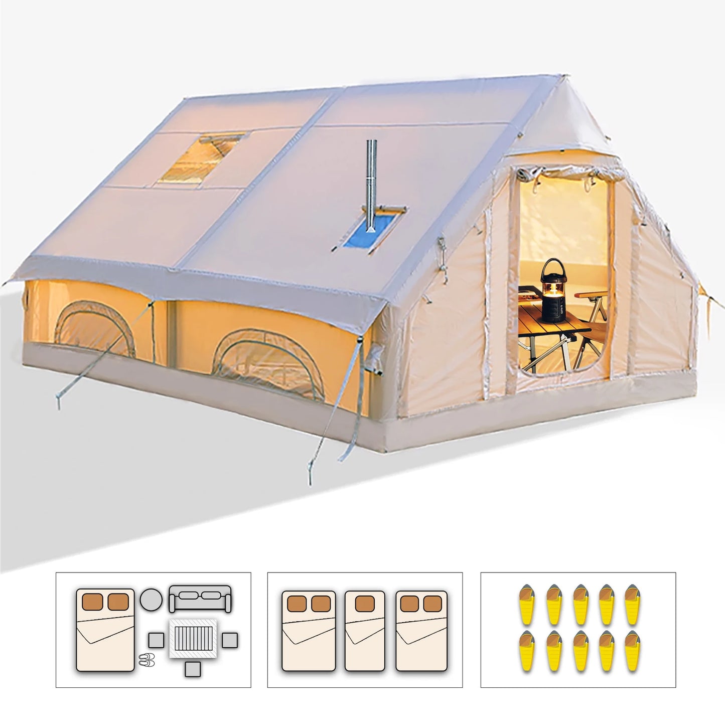 Inflatable Tents for Camping,Large Inflatable Camping Tent with Hand Pump,Inflatable Tent,Easy Setup Tents for Camping Portable