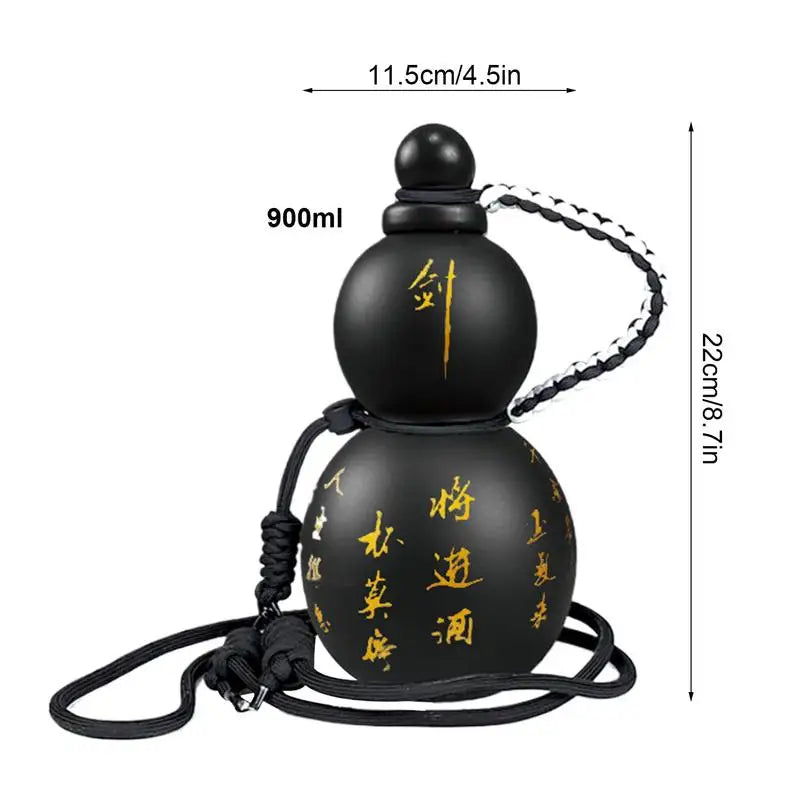 Gourd Water Bottle 900ml Outdoor Large Capacity fitness Gourd Bottle Chinese Retro style Water Cup Gourd Style Water Bottle