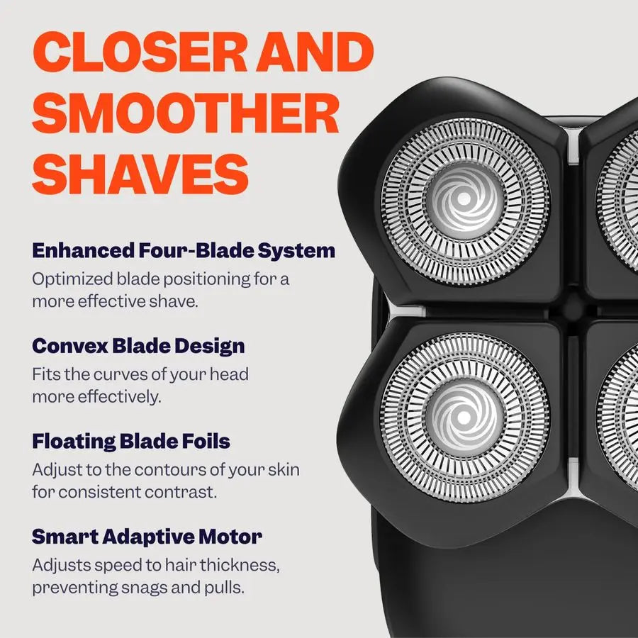 FlexSeries Pro Electric Head amp Body Shaver Mens Cordless Rechargeable Wet Dry Skull Bald Head Back amp Groin Waterproof Razor