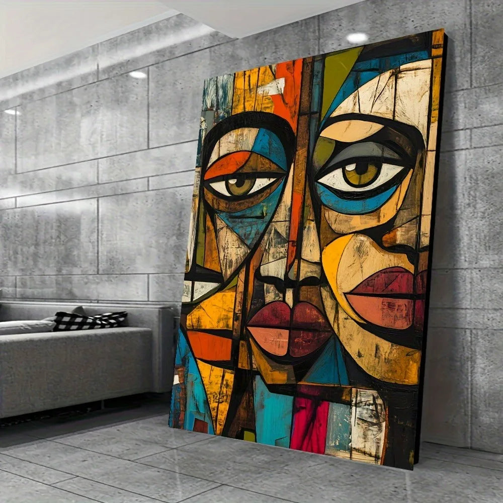 A frameless modern African abstract art canvas print, size, modern mural poster suitable for interior decoration, frameless