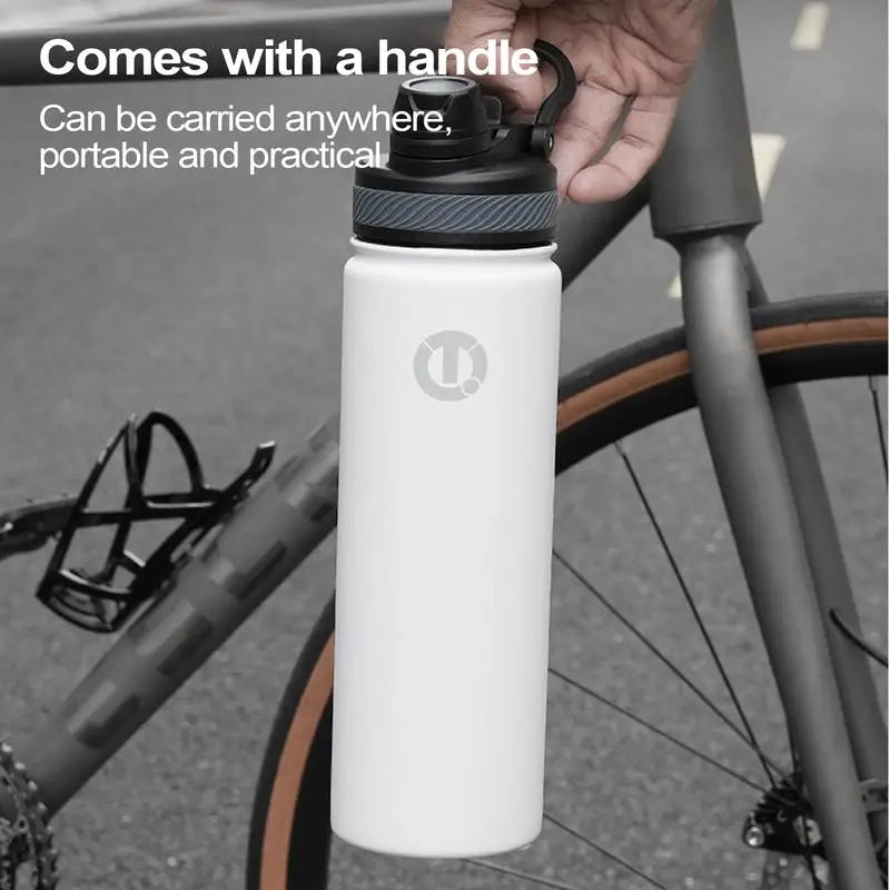 Cycling Water Bottle 23oz/650ml Stainless Steel Sport Water Bottle Portable Outdoor Water Kettle Leak Proof For Cycling Sports