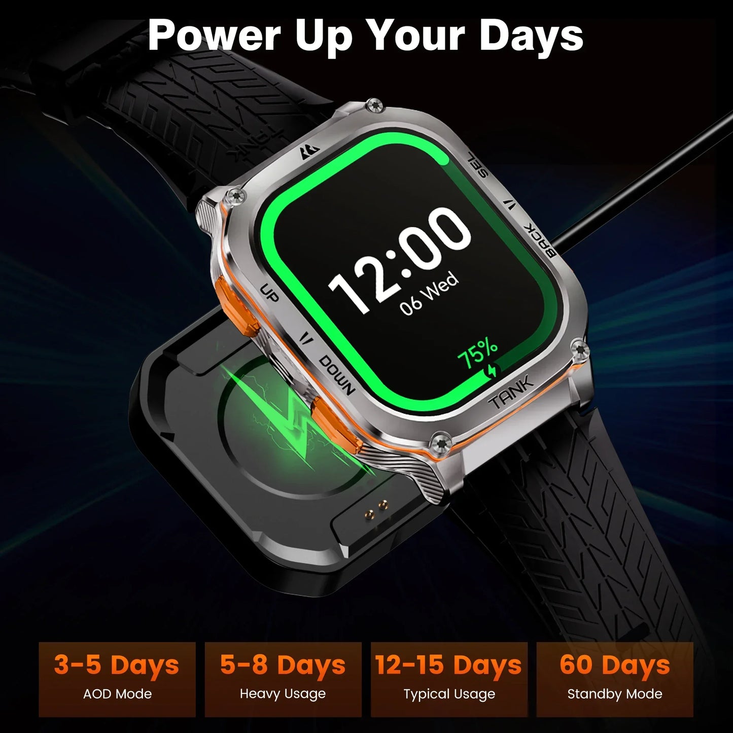KOSPET TANK M3 Ultra GPS Smart Watch for Men 5ATM Waterproof Bluetooth Call Heart Rate Diving Skiing Hiking for Android iOS