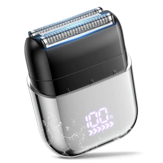 Foil Shavers for Men Electric Razor Mini Cordless Razor IPX7 Waterproof Wet Dry Shaver, Type C Rechargeable, LED Display, Travel