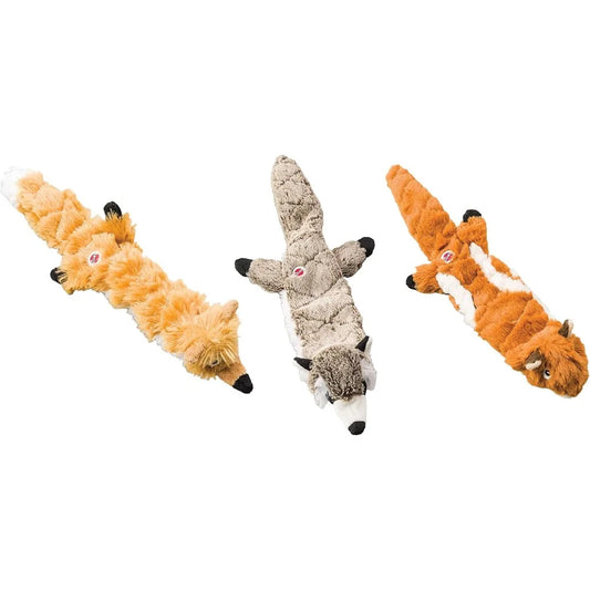 Ethical Pets Large Skinneeez Extreme Stuffingless Dog Toy Bundle: Chipmunk, Raccoon and Fox3