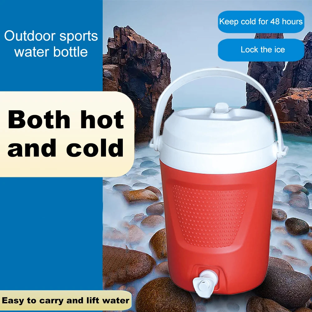 1 Gallon Insulated Water Bottle with Handle Drinks Jug 2 Water Outlet Thermal Water Bottle Large Capacity for Outdoor Travel